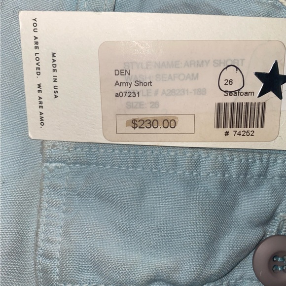 AMO ARMY SHORT loose fit/relaxed rise /shorter length/raw hem/pockets Size 26 - Picture 3 of 7